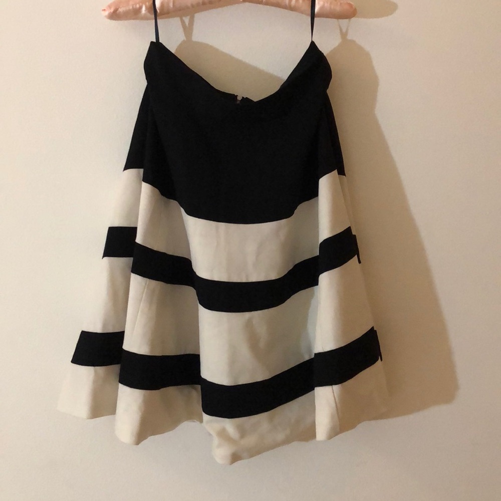 Black and Creme Amanda + Chelsea Midi Circle Skirt
